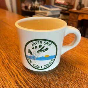 Vintage Silver Sage Girl Scout Council Coffee Cup Mug Made in USA